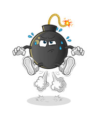  bomb fart jumping illustration. character vector
