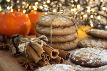 Christmas sweets on a table. Beautiful festive decoration. Holiday menu ideas. 
