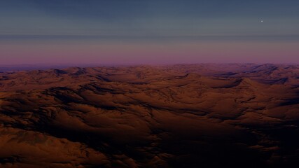 alien planet landscape, science fiction illustration, view from a beautiful planet, beautiful space background 3d render
