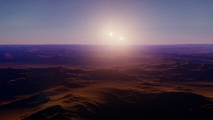 alien planet landscape, science fiction illustration, view from a beautiful planet, beautiful space background 3d render
