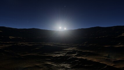 alien planet landscape, science fiction illustration, view from a beautiful planet, beautiful space background 3d render
