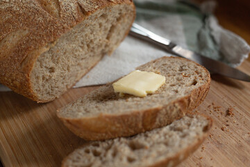 Rustic loaf of sourdough bread