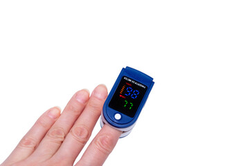 Pulse oximeter used to measure pulse rate and oxygen levels