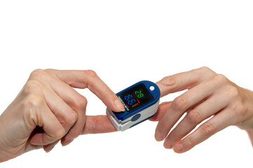 Pulse oximeter used to measure pulse rate and oxygen levels