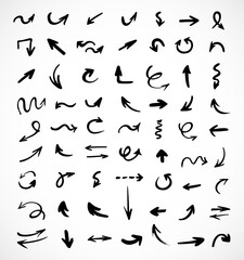  Vector set of hand-drawn arrows, elements for presentation