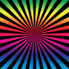 An abstract multicolored psychedelic burst shape background image.