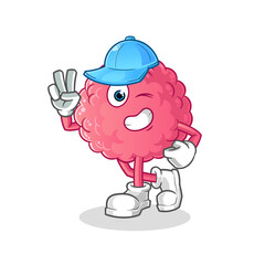 brain young boy character. cartoon mascot vector