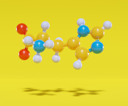 Histidine (l-histidine, his, H) amino acid molecule.