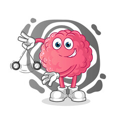 brain hypnotizing cartoon. cartoon mascot vector