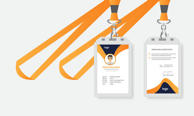 Creative Yellow  Id Card Design Vector Template
