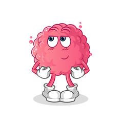 brain shy vector. cartoon character