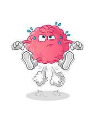 brain  fart jumping illustration. character vector