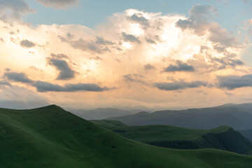 Fototapeta premium Mountain sunrise sea of ​​clouds