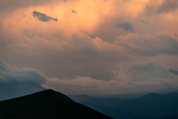 Clouds at dawn sun rays