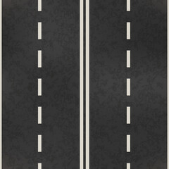 Top view of road, realistic highway pattern