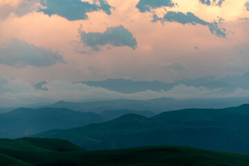Clouds at dawn sun rays