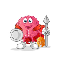 brain spartan character. cartoon mascot vector