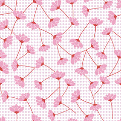Pink and Red Textured Abstract Tulip Pattern