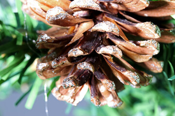 pine cones on the Christmas tree
