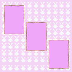 Happy Birthday greeting card pink for Girl, three sides, inside left with photo place