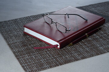 book and glasses