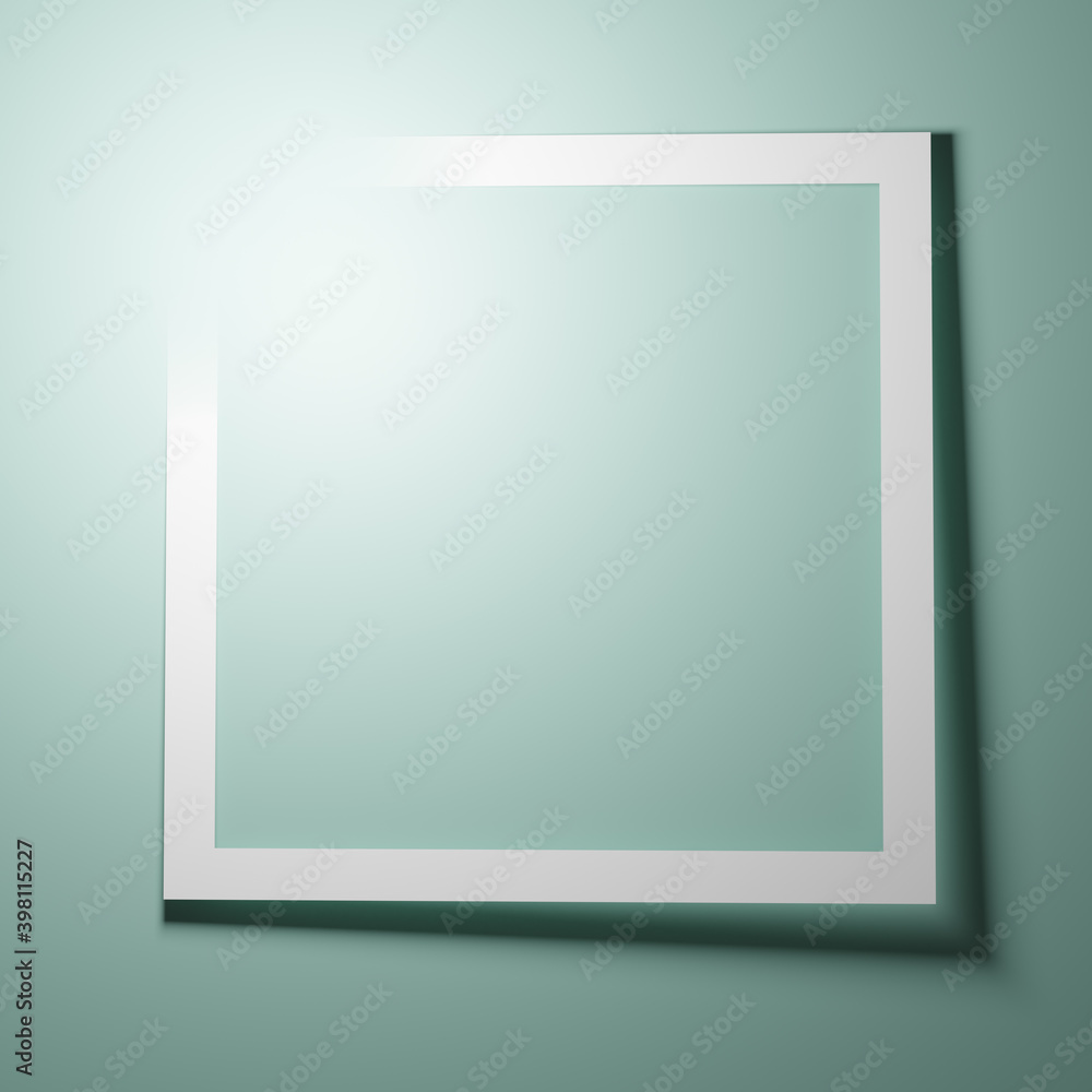 Poster square background with tilted frame and blank space
