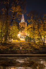 Naklejka premium The Old Town of Opole with its monuments during the October evening.
