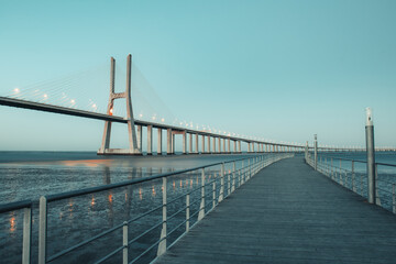 Vasco da Gama bridge during daytime - Powered by Adobe