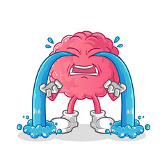 brain crying illustration. character vector