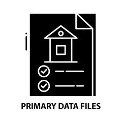 primary data files icon, black vector sign with editable strokes, concept illustration