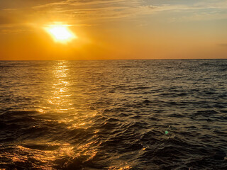 beautiful sea beach landscape and sunset sky