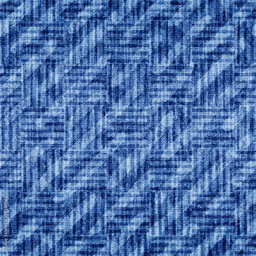 Poster indigo seamless pattern. abstract intricate texture fabric. blue background for design prints. grung