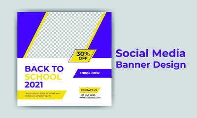school social media banner template design