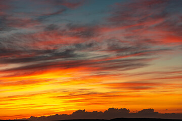 Bright colors of a warm sunset