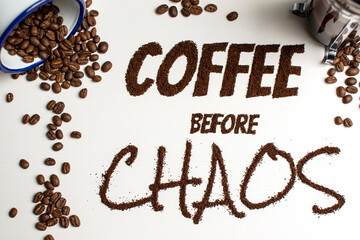 Food Typography Using Coffee Grounds - Coffee Before Chaos