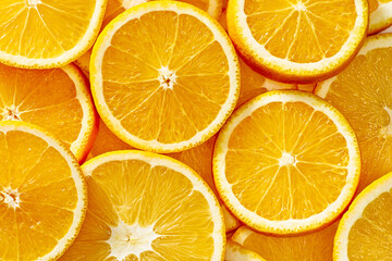Fresh orange fruit slices background