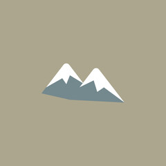Mountain color icon vector. Simple landscape sign, logo. 