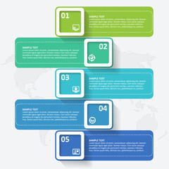Abstract 3D Paper Infographics. Business template .Vector illustration