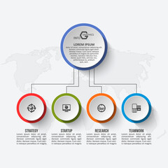 Abstract 3D Paper Infographics. Business template .Vector illustration