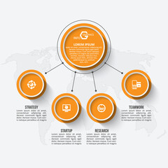 Abstract 3D Paper Infographics. Business template .Vector illustration