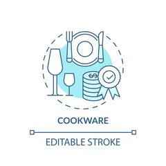 Cookware concept icon. Spending more for high quality product idea thin line illustration. Highest-priced brands. Kitchen accessories. Vector isolated outline RGB color drawing. Editable stroke