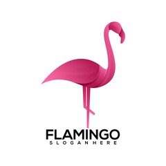 Logo illustration flamingo gradient colorful