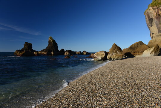 Rock formations on Monro Beach New Zealand