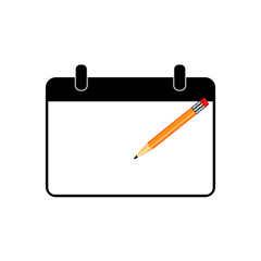 calendar, blackboard with pencil for notes, vector illustration
