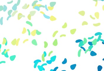 Light Blue, Yellow vector template with memphis shapes.