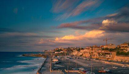 Old Jaffa town in Israel sunset