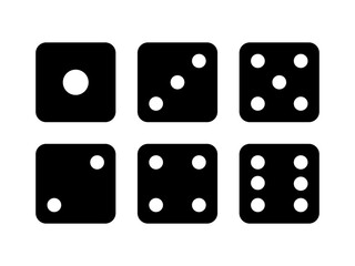 Set of Dice Faces Icon. Vector Images.