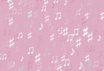 Light Pink vector template with musical symbols.