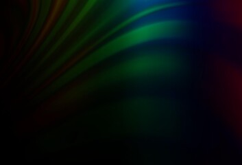 Dark Multicolor, Rainbow vector background with bent ribbons.