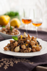 Brown Lentils and Vegetable Stew with Caramelized Pearl Onions
